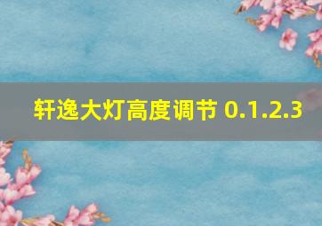 轩逸大灯高度调节 0.1.2.3